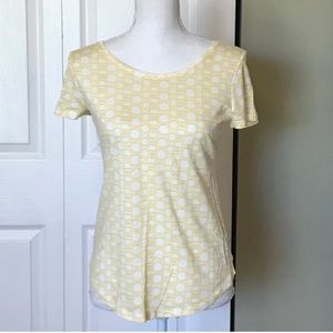 Ann Taylor yellow and white short sleeve top
